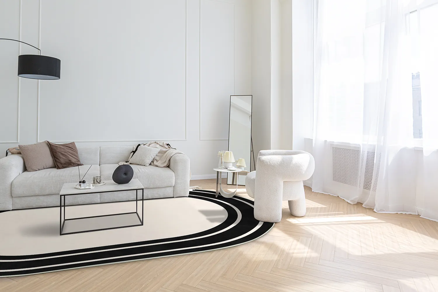 Tapete oval - Josie (preto)