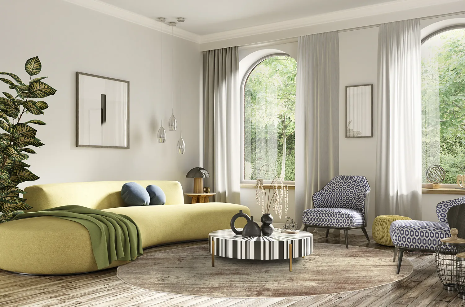 Tapete redondo - Kebira (bege)