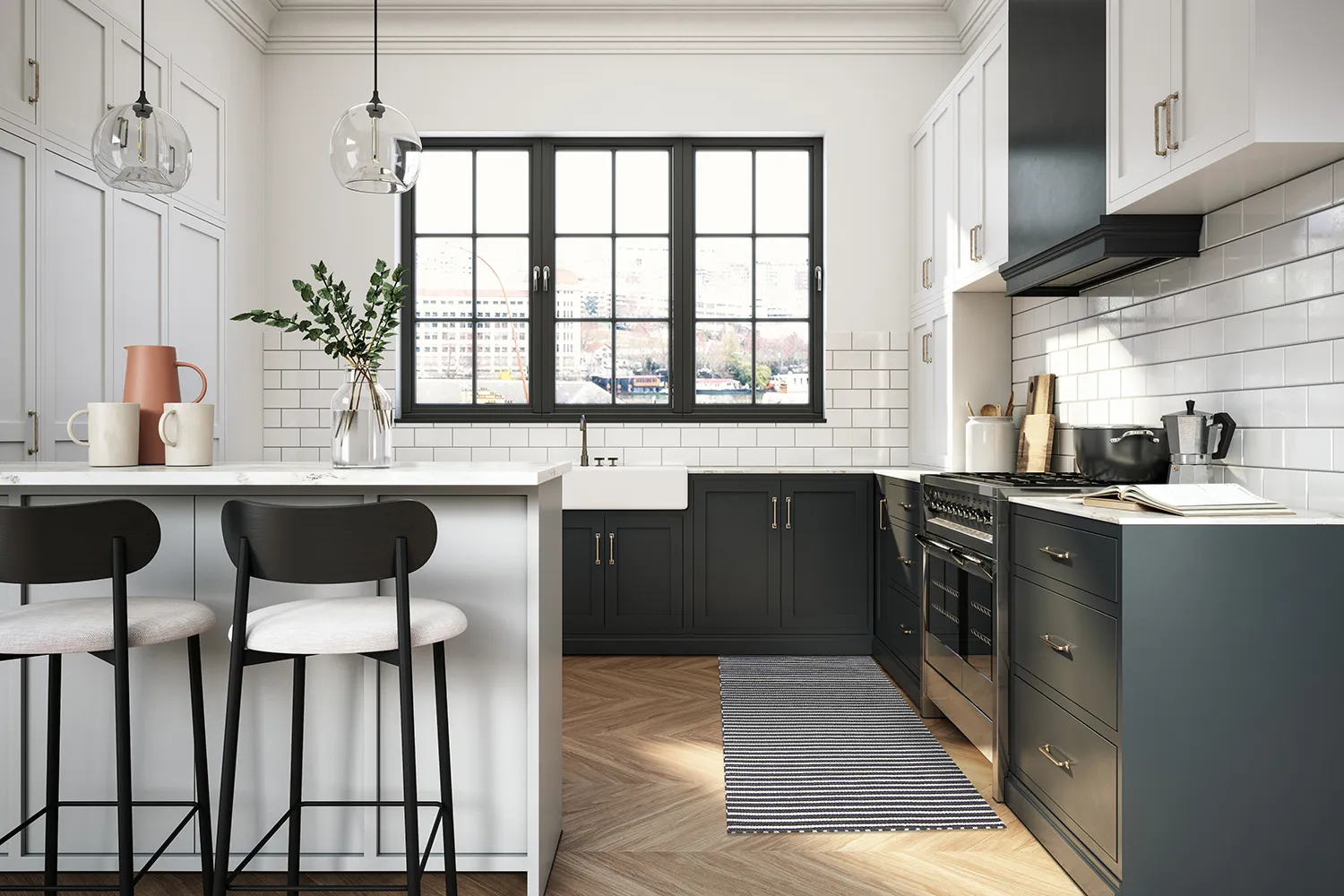 Tapetes de Plástico - Kensington (preto/branco)