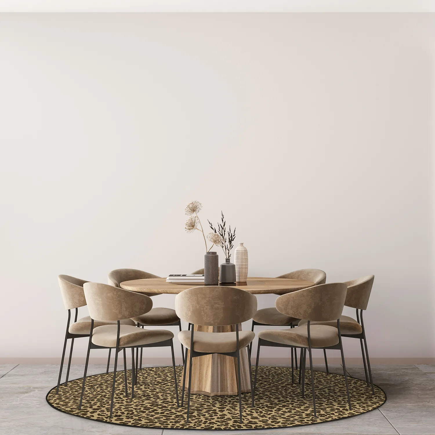 Tapete redondo - Leopard (marrom)