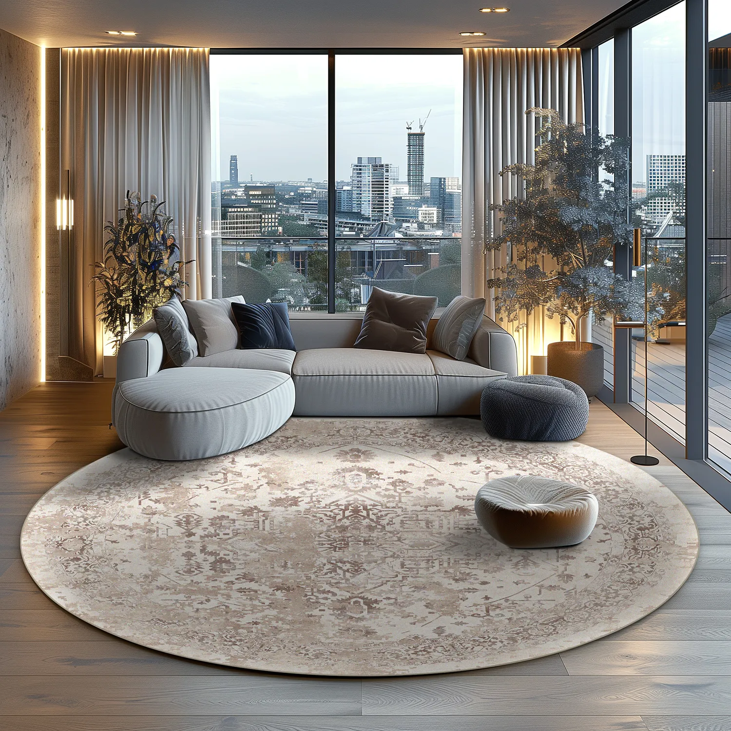 Tapete redondo - Mateur (bege)