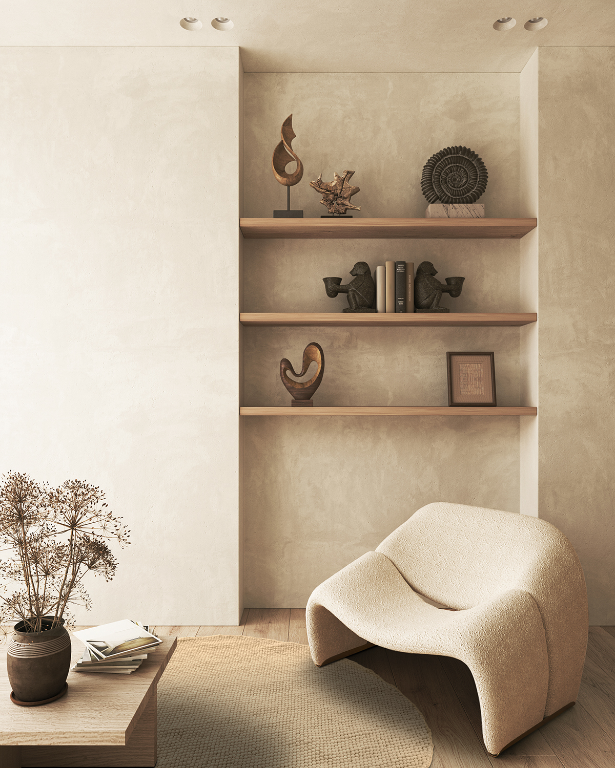 Tapete redondo - Avafors Wool Bubble (sand)