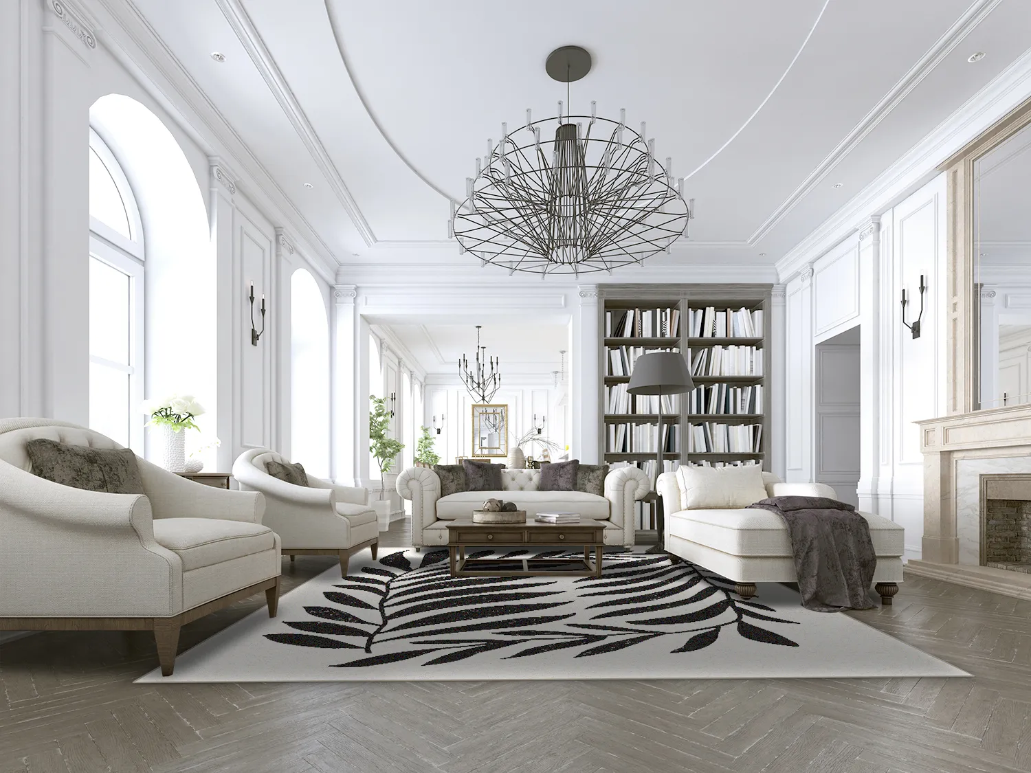 Tapete Wilton - Betty (bege/preto)