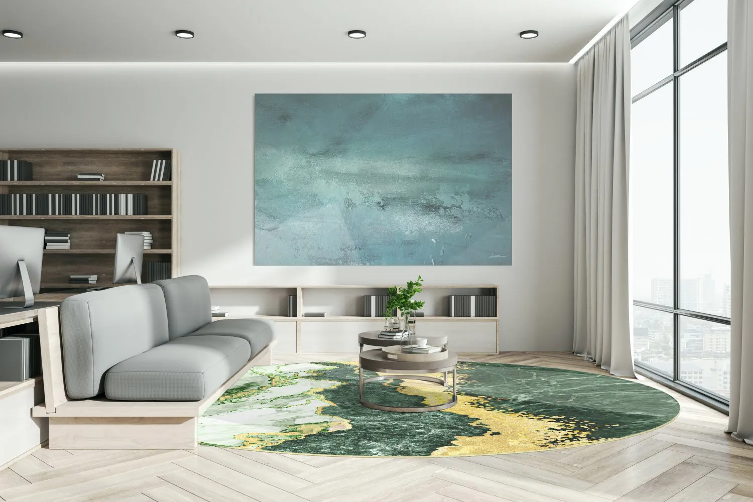 Tapete redondo - Padova (verde menta)