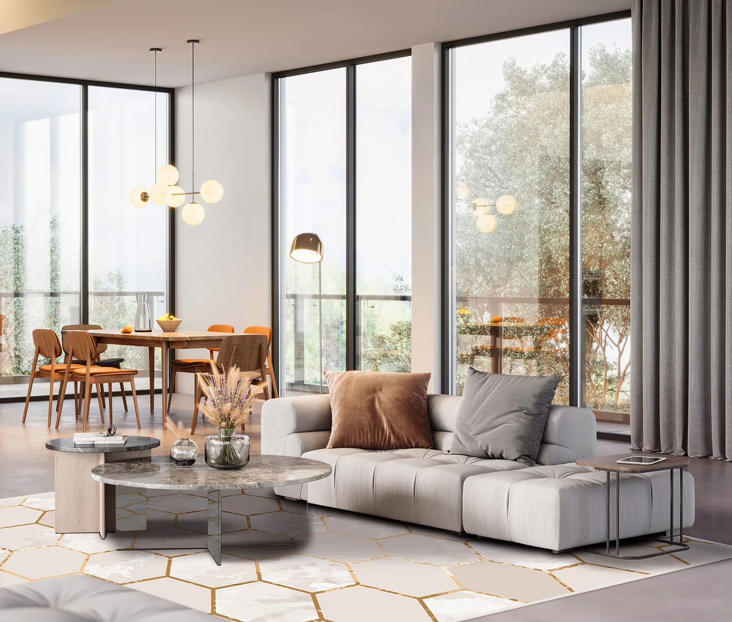 Tapete Wilton - Morino (bege/branco/dourado)