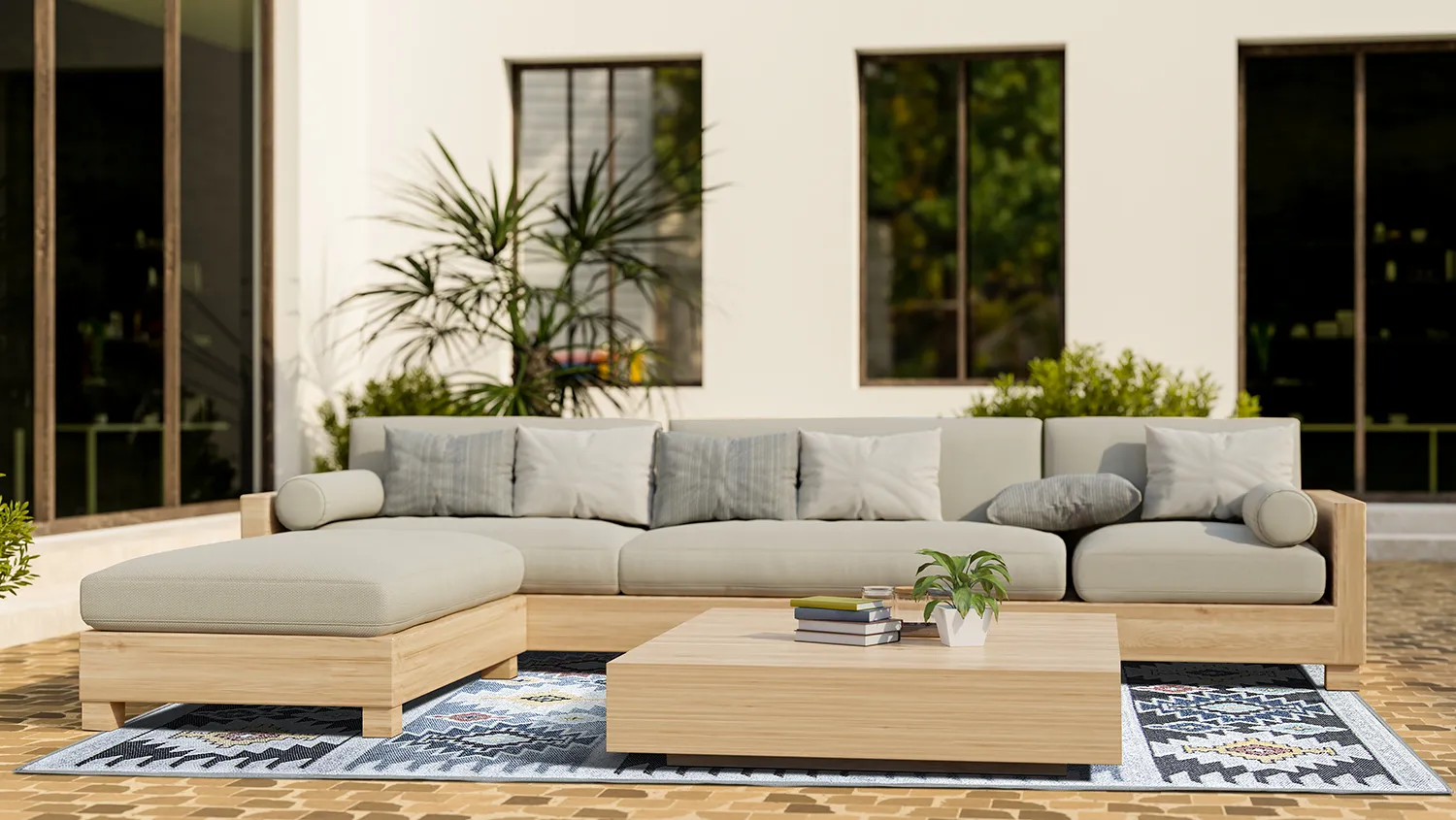 Tapete para interior e exterior - Sahara (azul/multi)