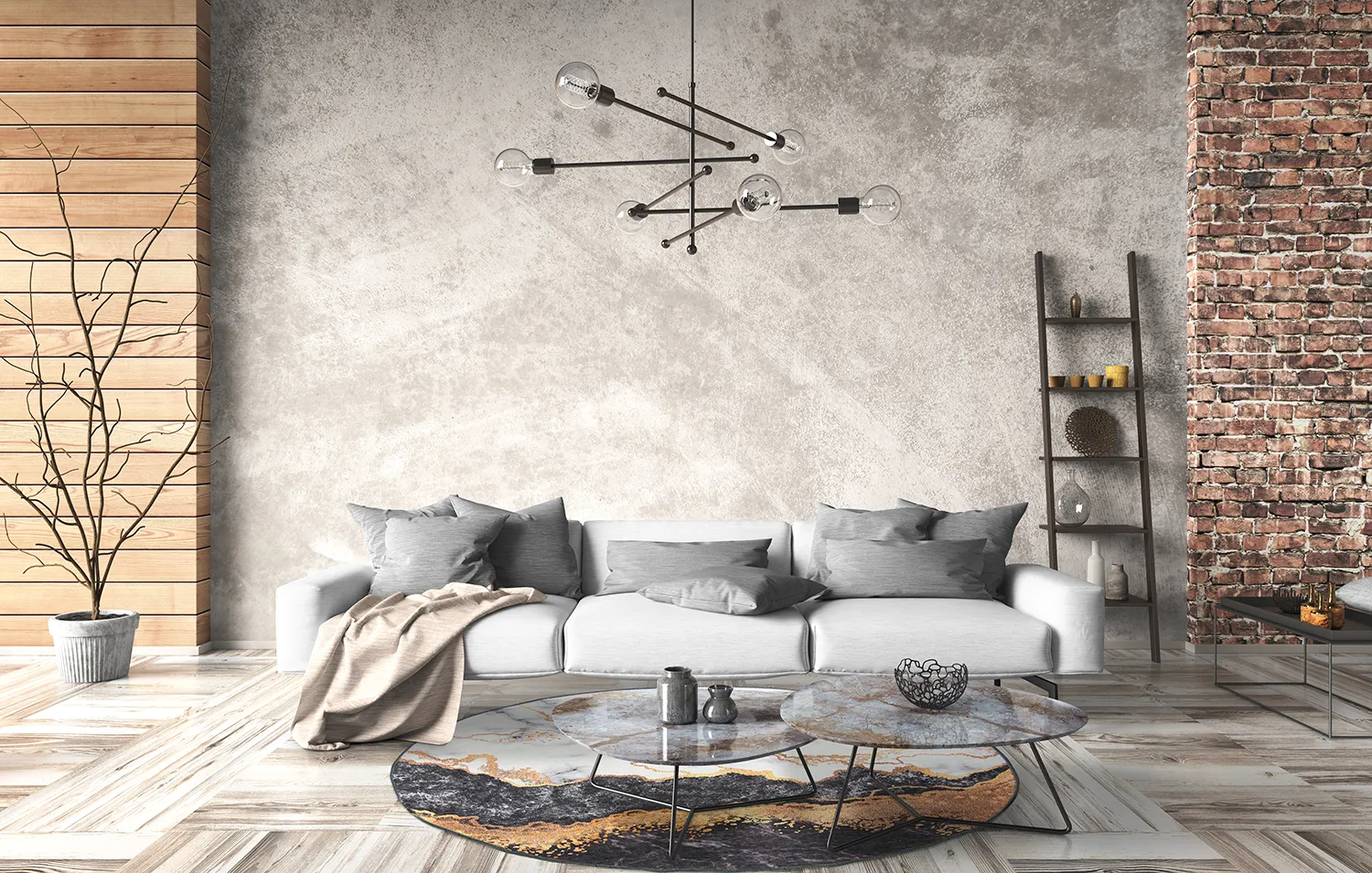 Tapete redondo - Padova (antracit/laranja)