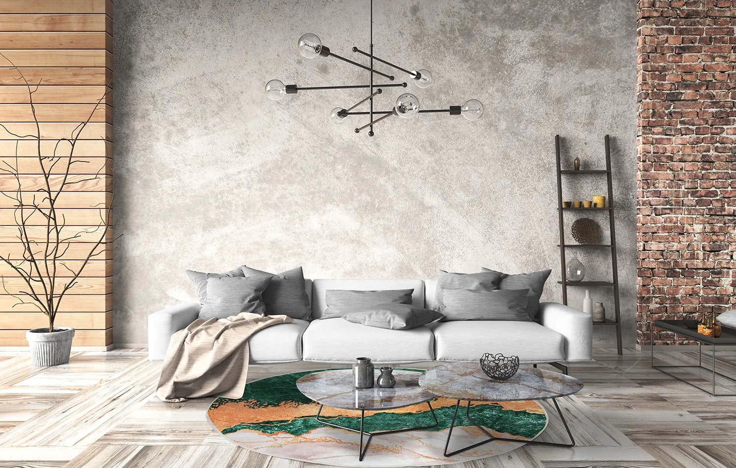 Tapete redondo - Padova (verde/laranja)