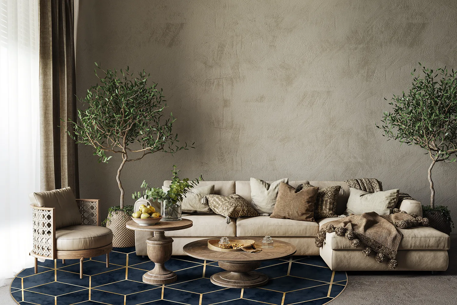 Tapete redondo - Remy (azul escuro)