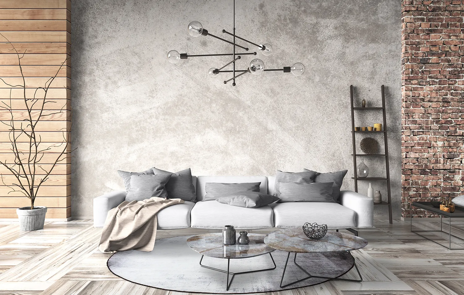 Tapete redondo - Rosia (azul/cinza)