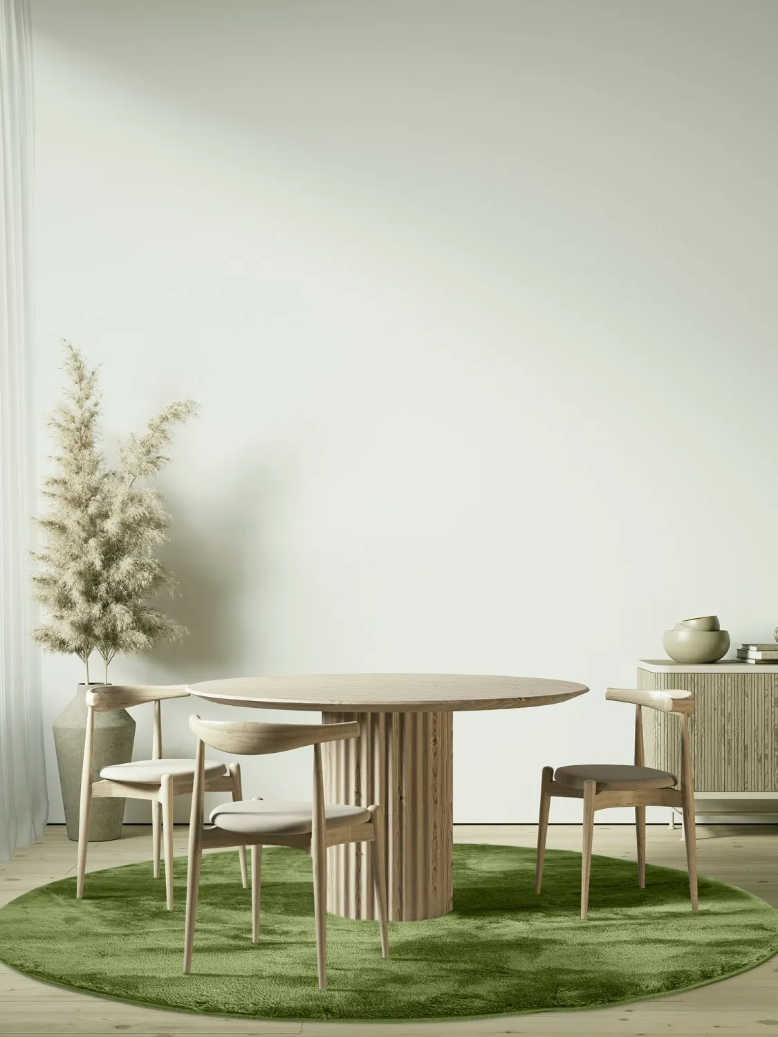 Tapetes redondos - Aranga Super Soft Fur (verde oliva)