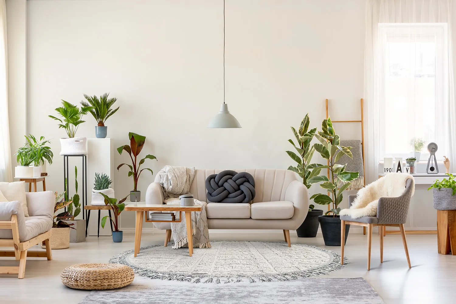 Tapete redondo - Indoor/Outdoor Diego (cinza)