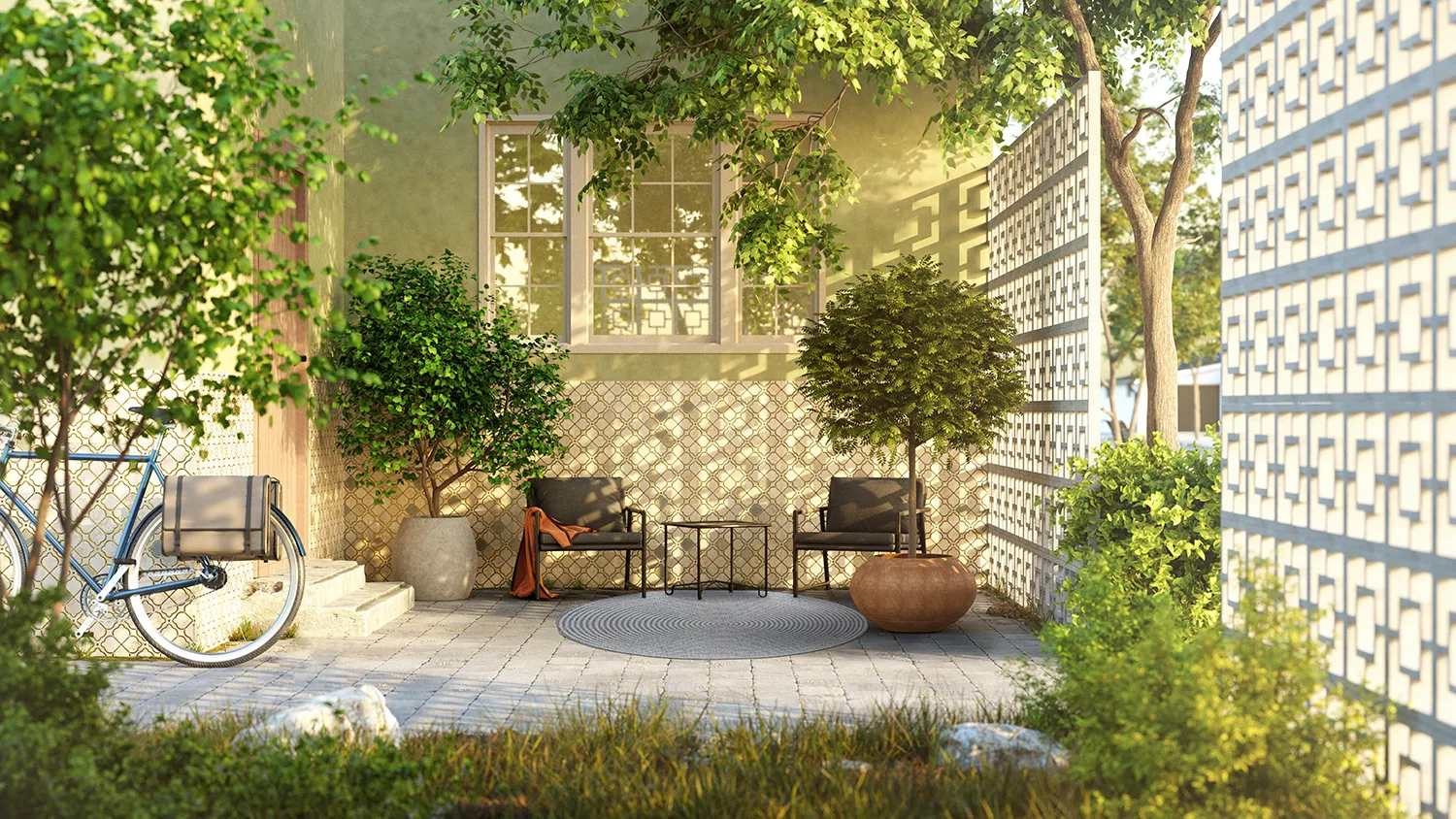 Tapete redondo - Ferragudo (cinza)