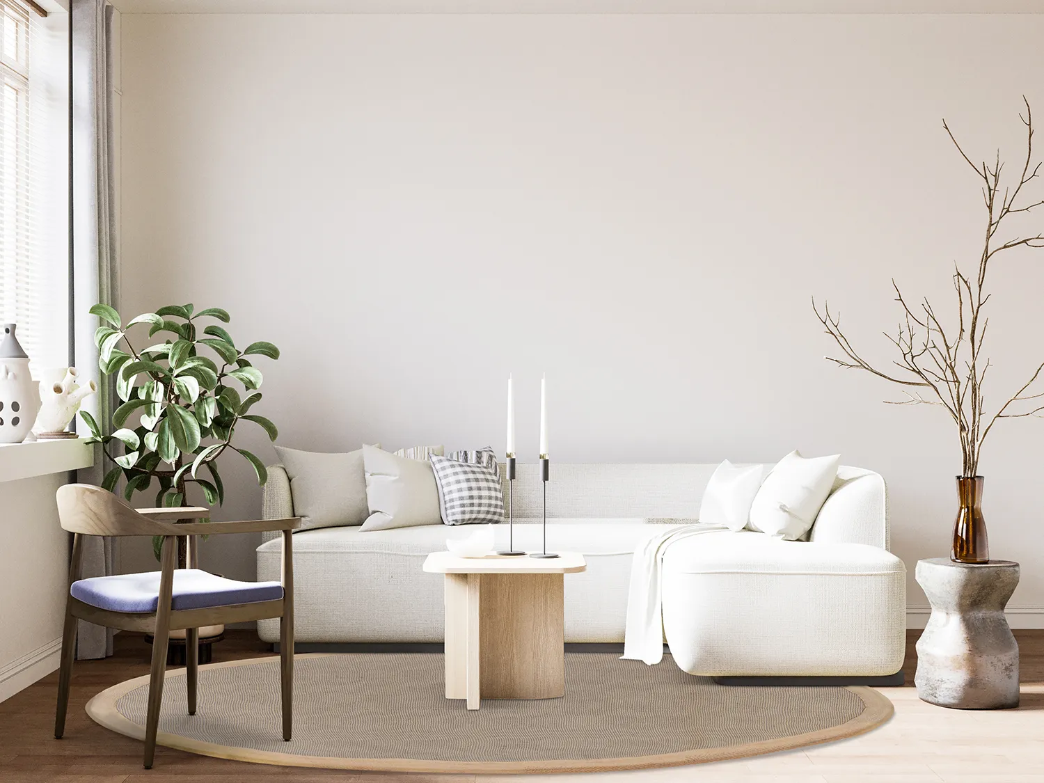 Tapete redondo (sisal) - Agave (taupe claro)