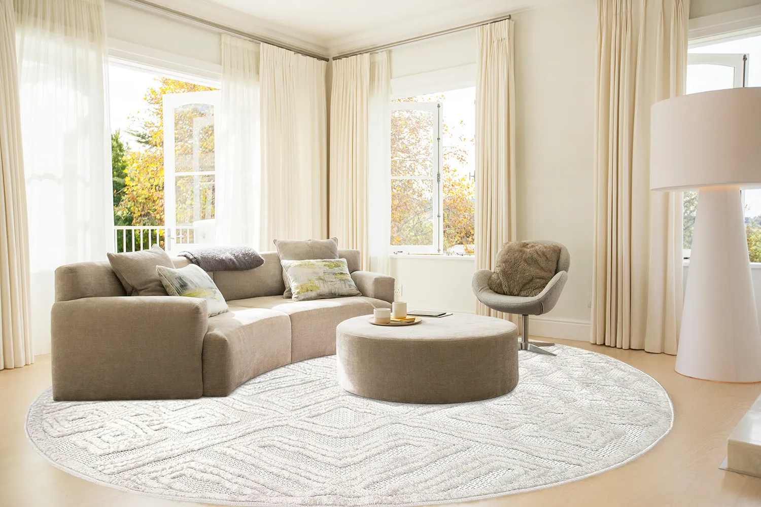 Tapete redondo - Indoor/Outdoor Shirley (cream)