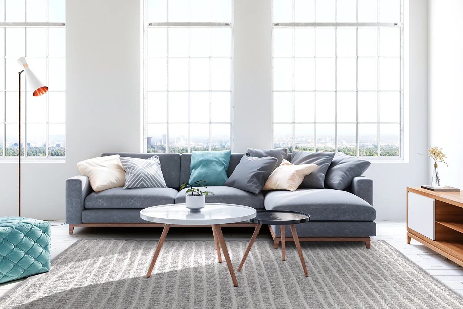 Shaggy Indoor-Outdoor - Kendall (cream/cinza)