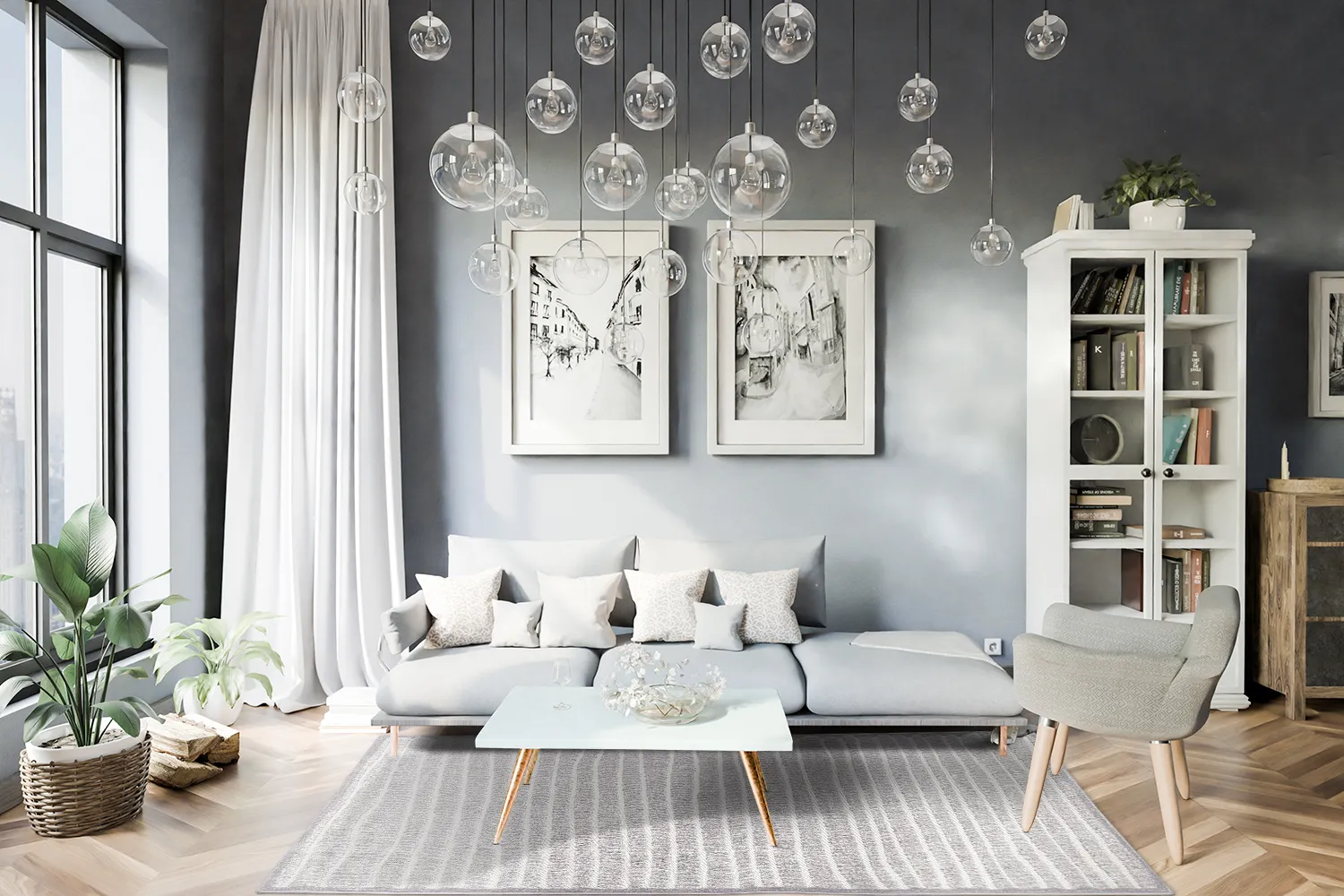 Shaggy Indoor-Outdoor - Kendall (cream/cinza)