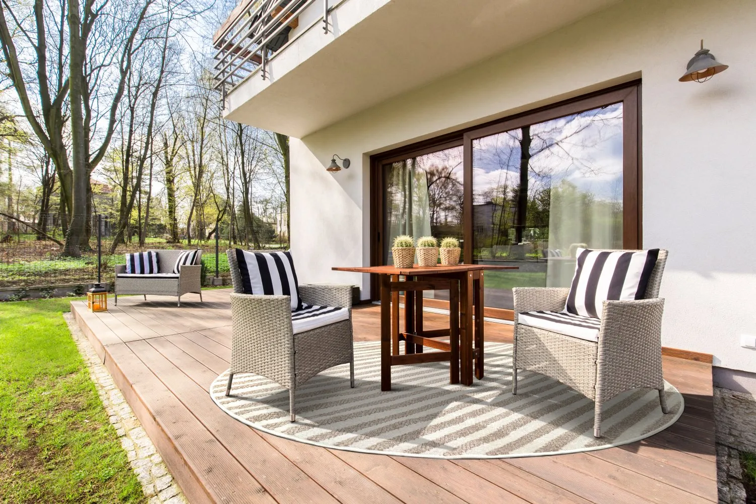 Tapete redondo - Indoor/Outdoor Baldwin (cream/bege)