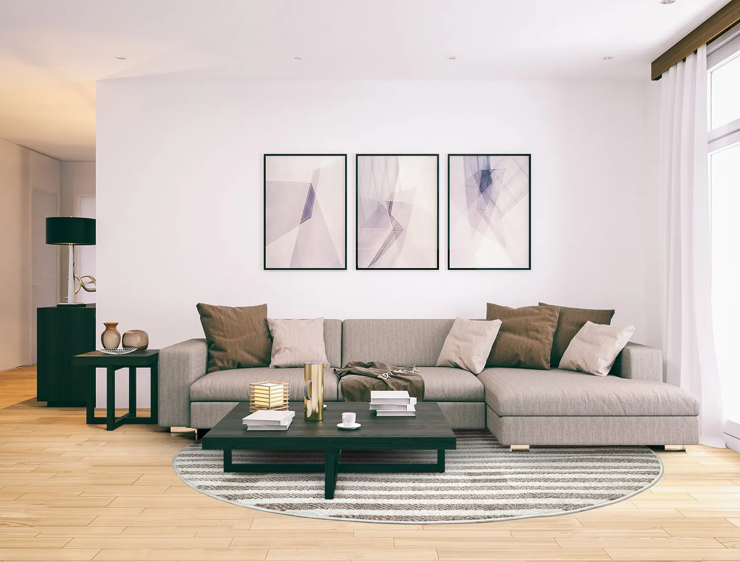 Tapete redondo - Indoor/Outdoor Baldwin (cream/bege)