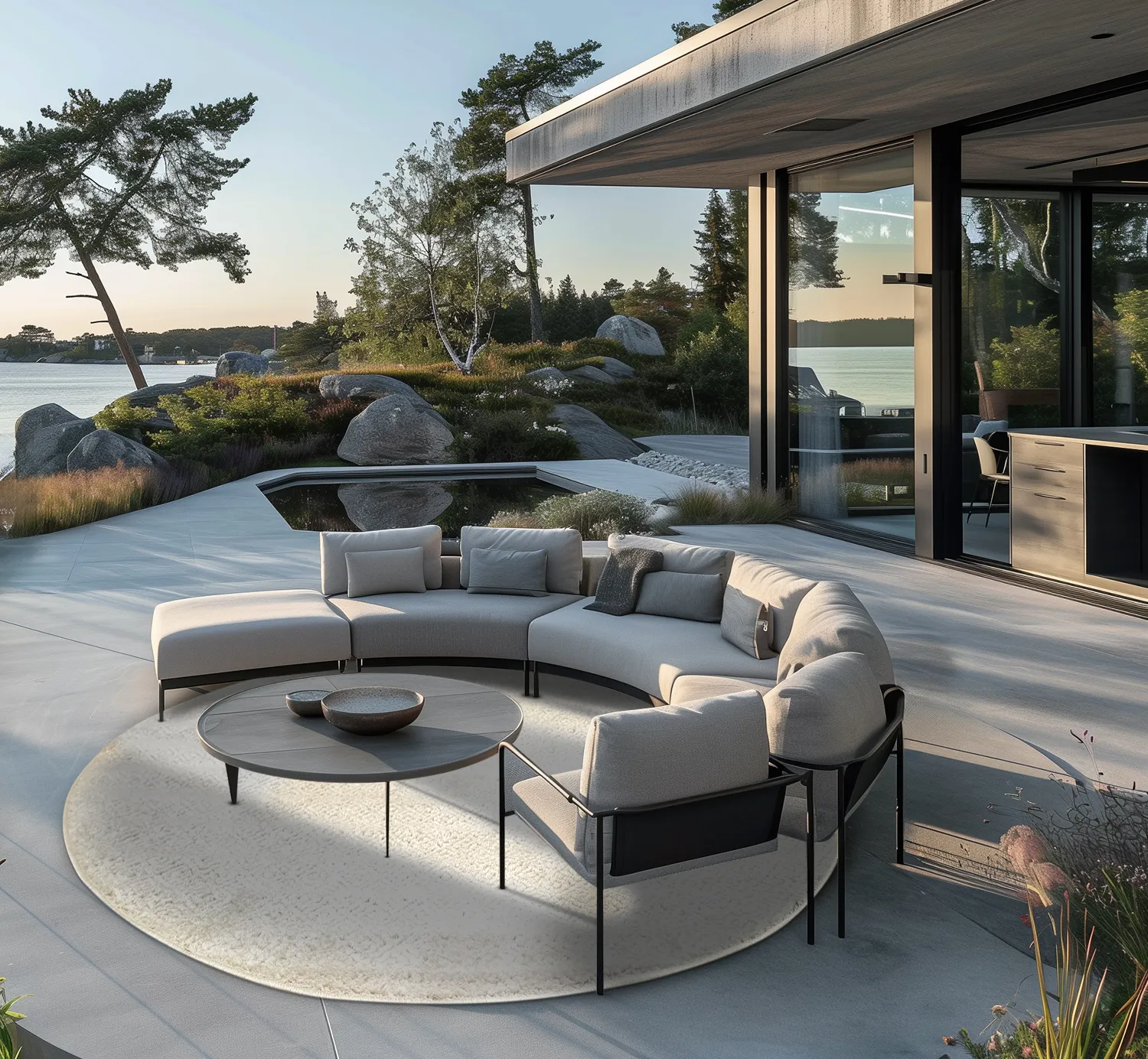 Tapete redondo - Indoor/Outdoor Baldwin (cream)