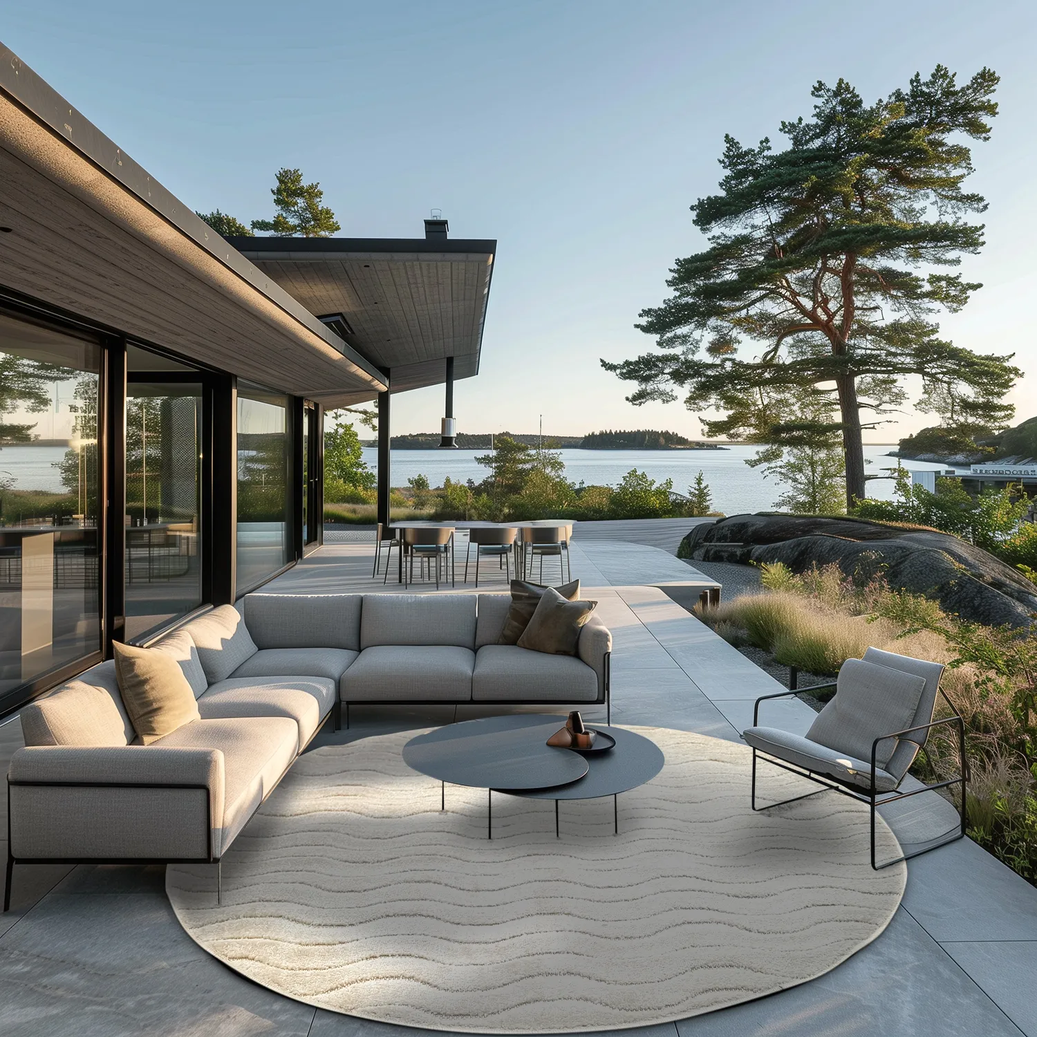 Tapete redondo - Indoor/Outdoor Baltimore (cream)