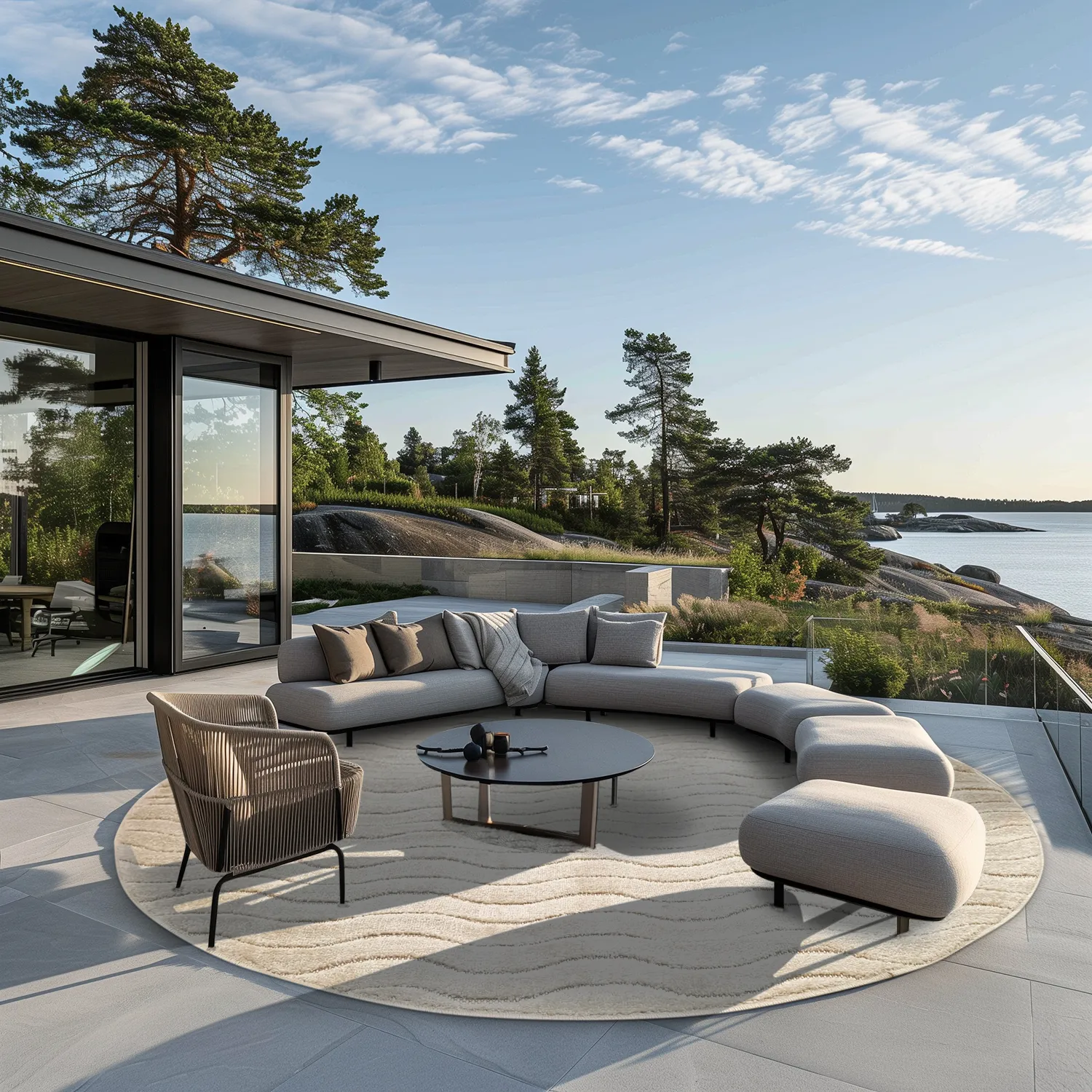 Tapete redondo - Indoor/Outdoor Baltimore (cream)