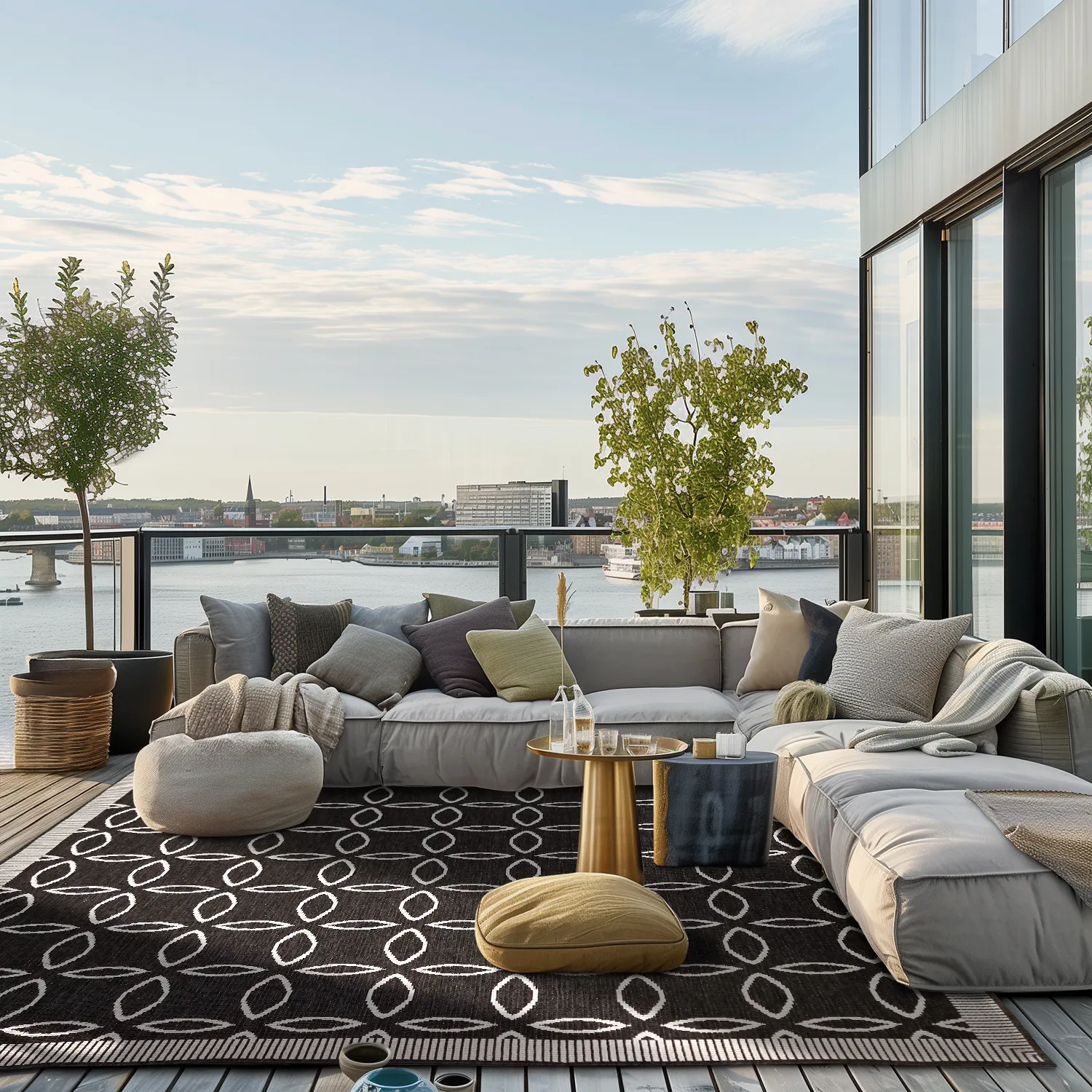 Tapete para interior e exterior - Dewey (preto)