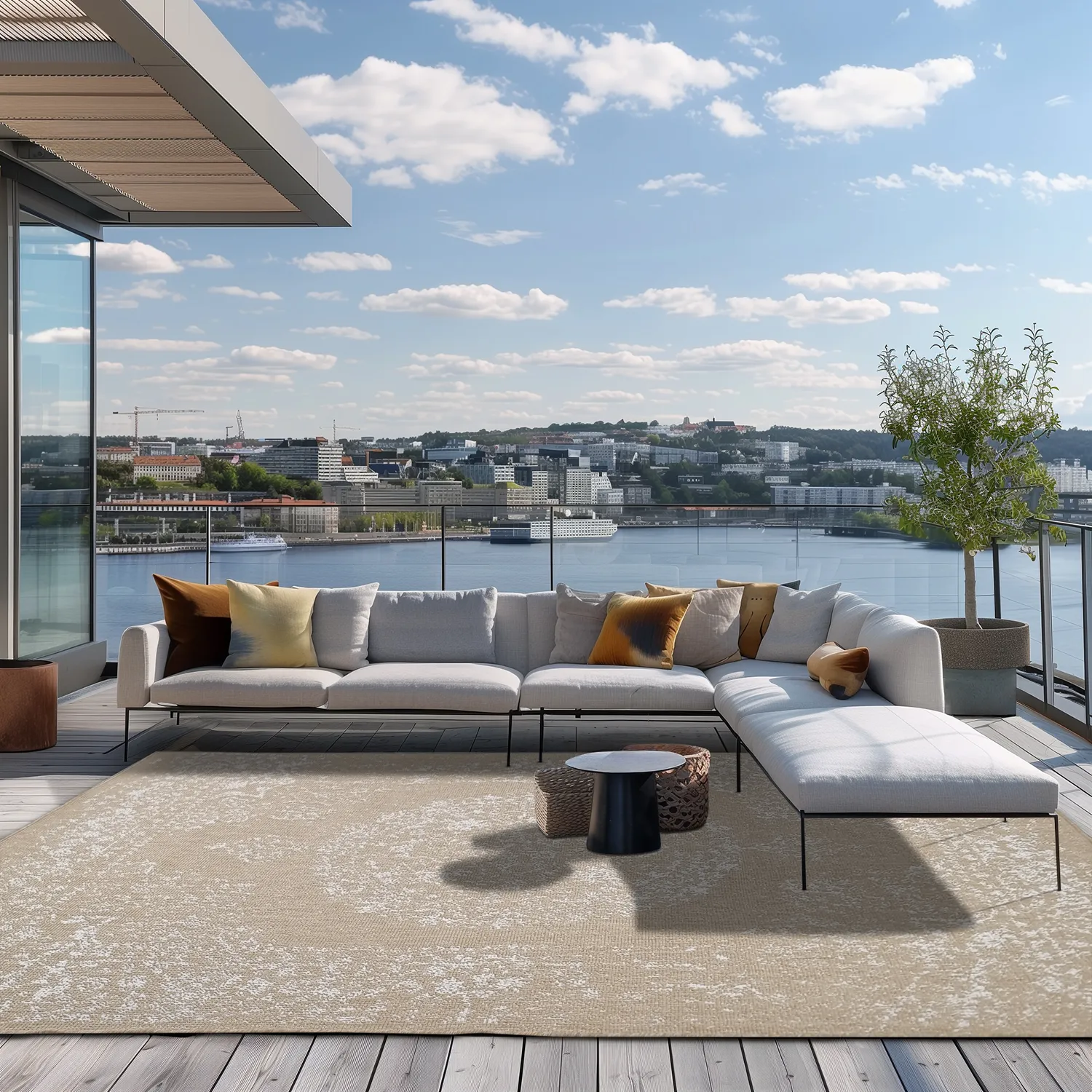 Tapete para interior e exterior - Ellstin (bege)