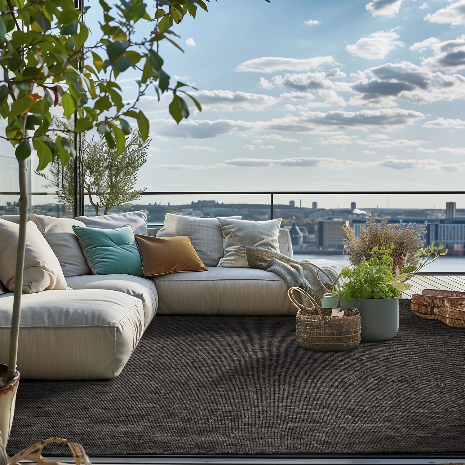 Tapete para interior e exterior - Hayden (preto)