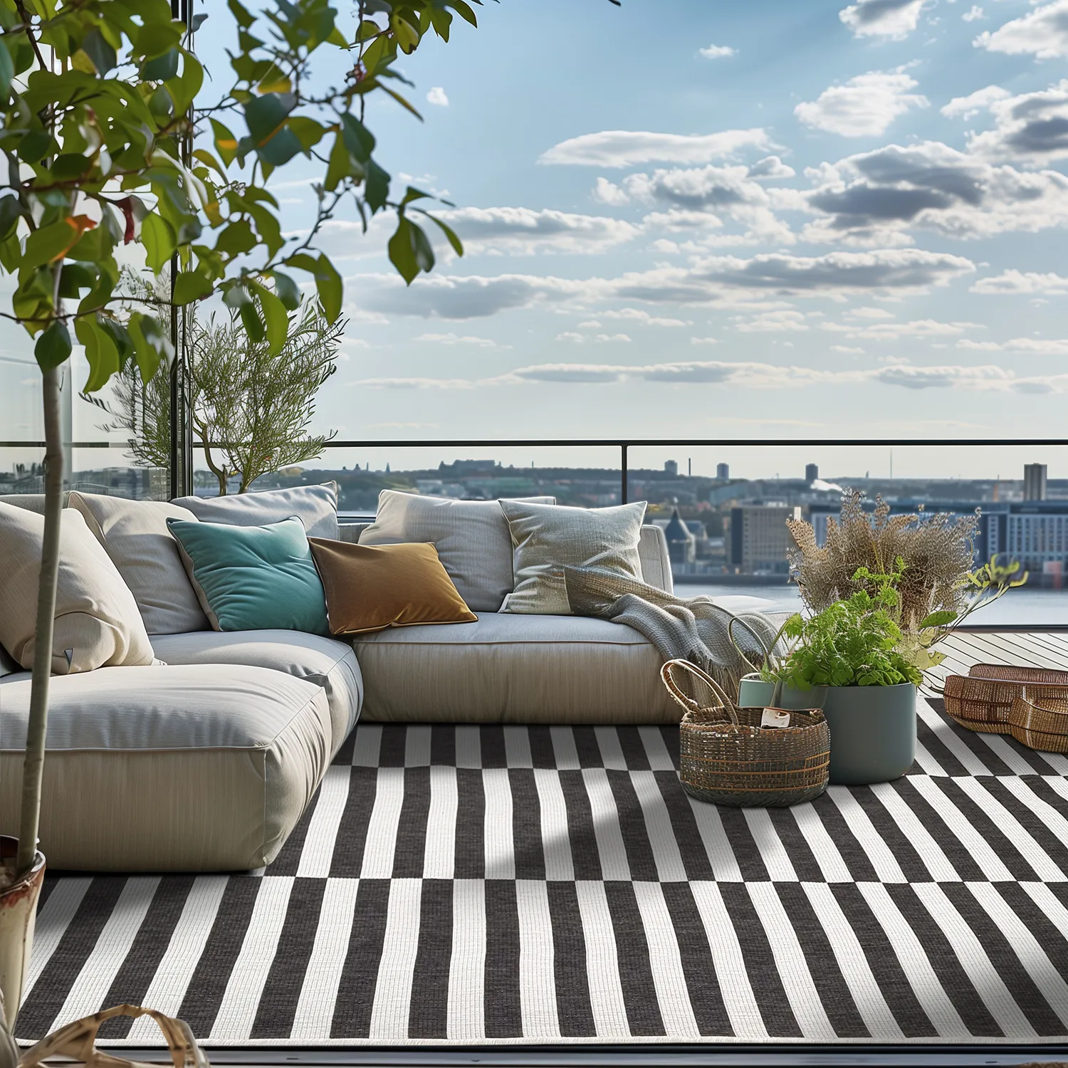 Tapete para interior e exterior - Roscoe (preto)