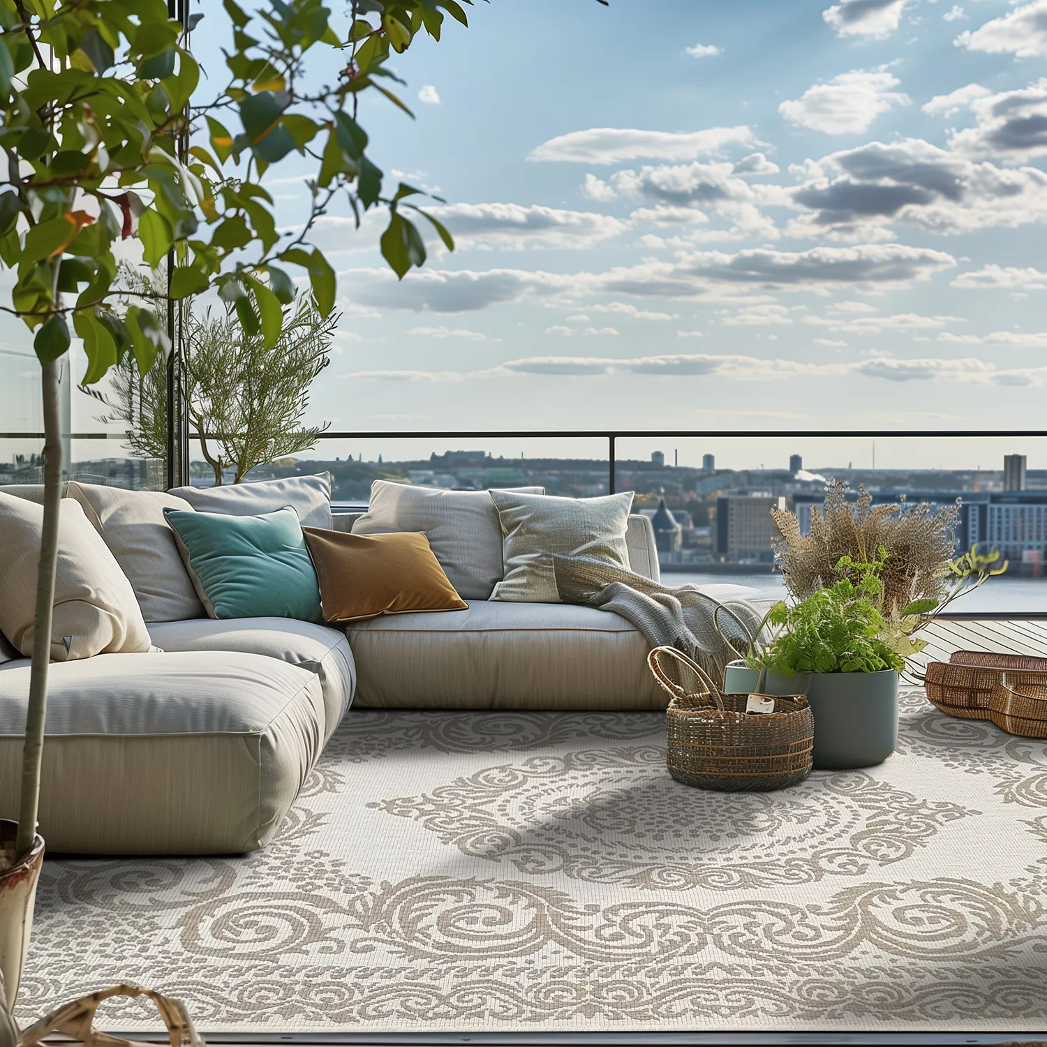 Tapete para interior e exterior - Sylvaine (bege)