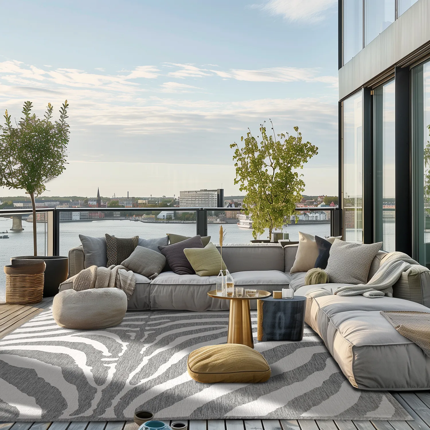 Tapete para interior e exterior - Winona (cinza)