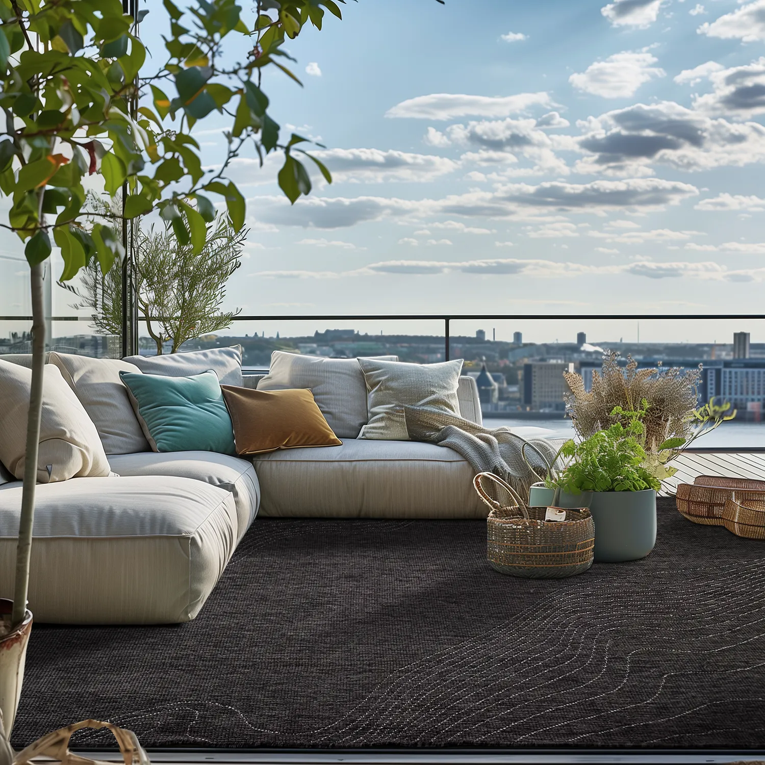 Tapete para interior e exterior - Zelmare (preto)