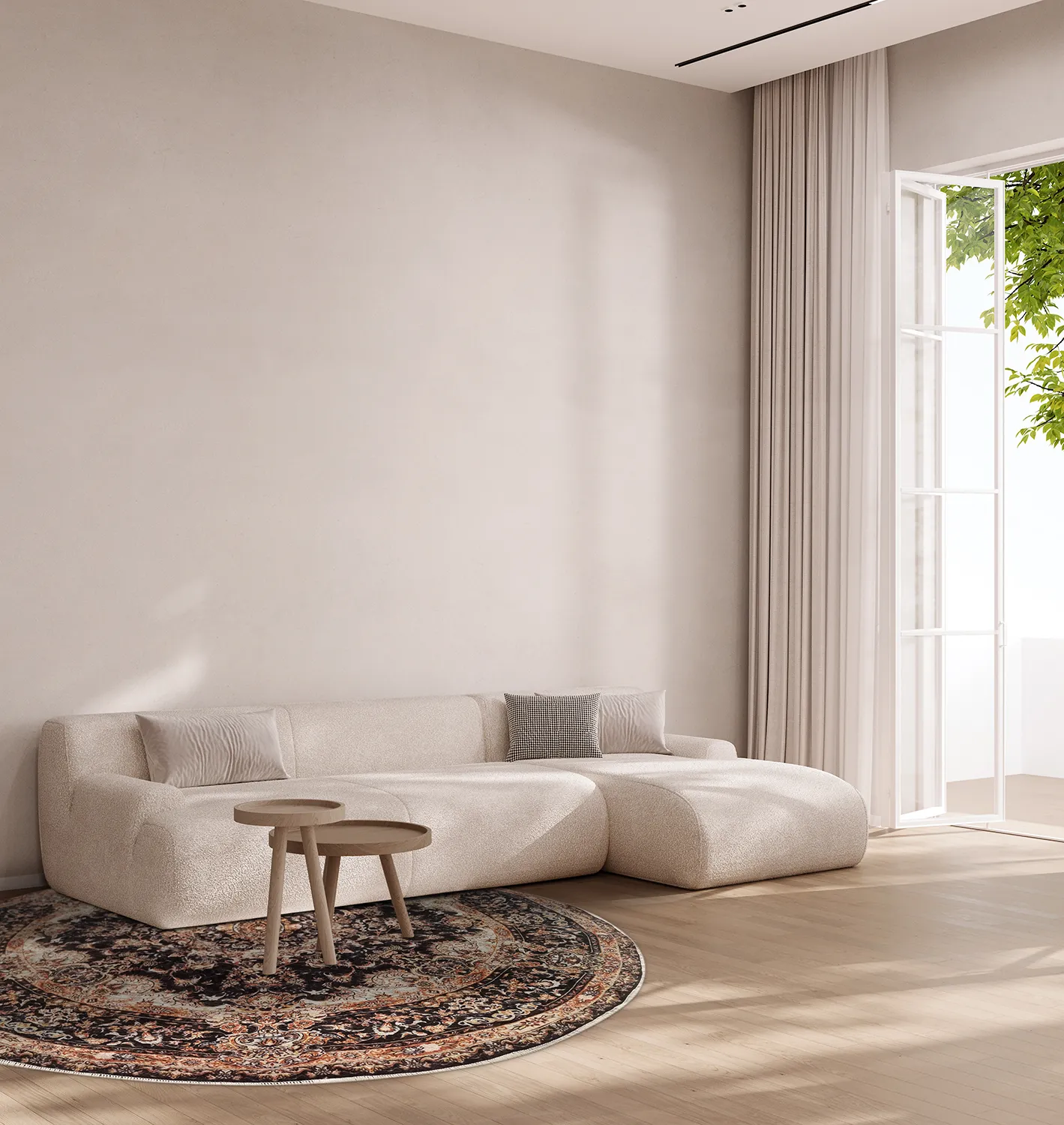 Tapete redondo - Vakifli (preto/multicolorido)