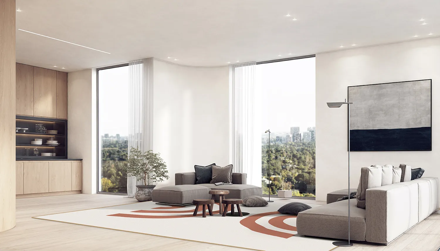 Tapete Wilton - Vannes (bege/preto/laranja)