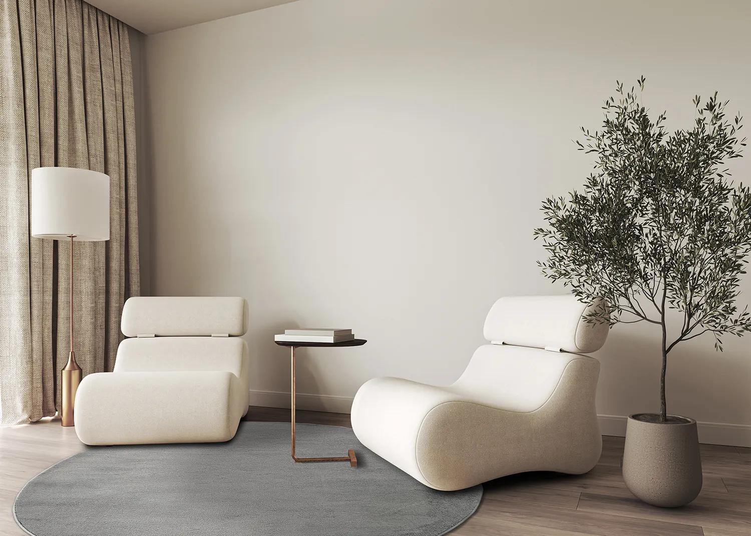 Tapete redondo - Vevila (cinza)