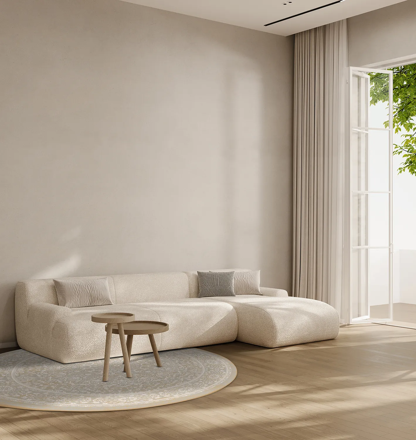 Tapete redondo - Vivian (bege)