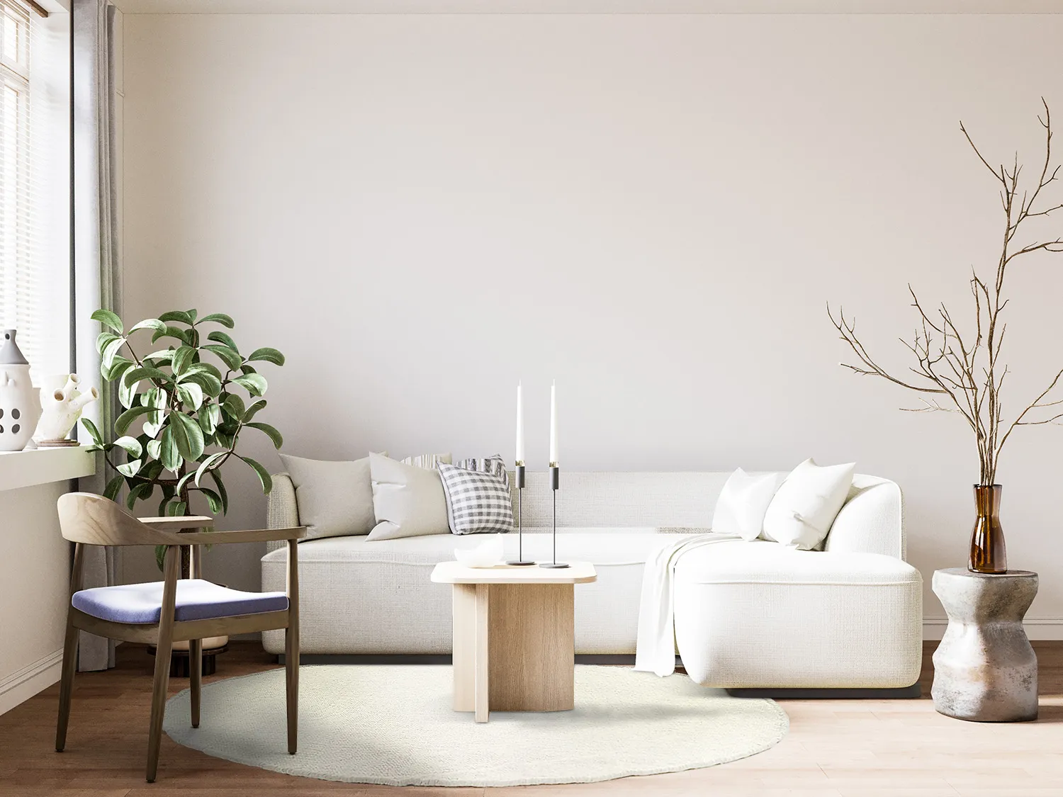 Tapete redondo - Dhurry (branco)