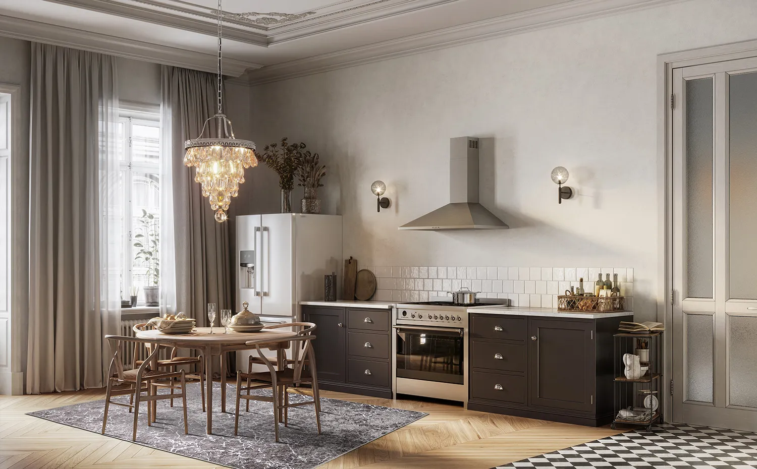 Tapete Wilton - Zaria (cinza escuro/prata)