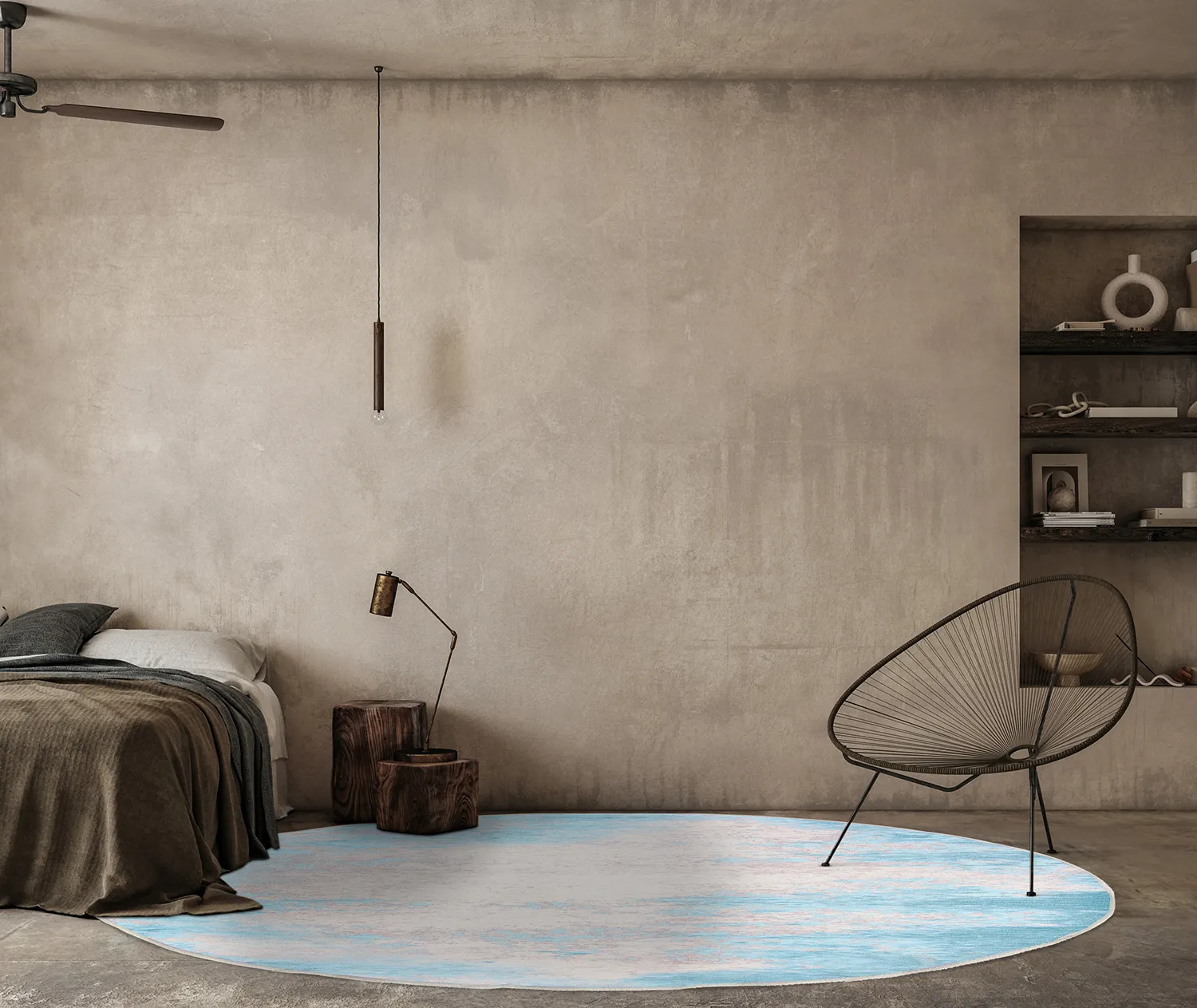 Tapete redondo - Zarzi (turquesa)