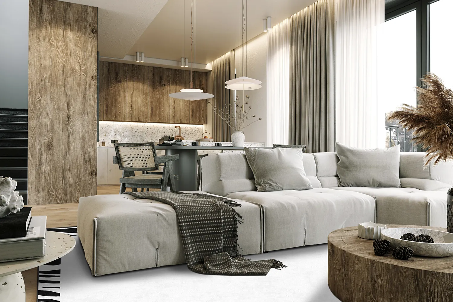 Tapete Wilton - Zebra boarder (preto/branco)