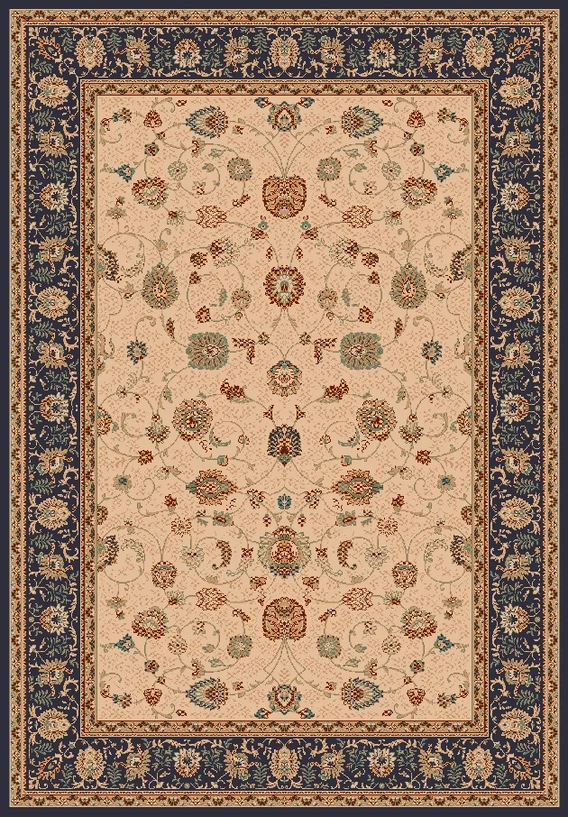 Tapete Wilton - Angelica (bege/azul-marinho)