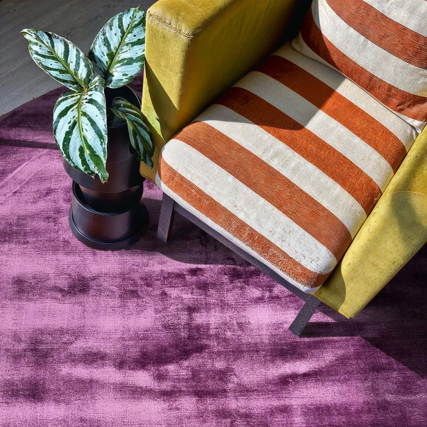 Tapete redondo - Jodhpur Special Luxury Edition (roxo)