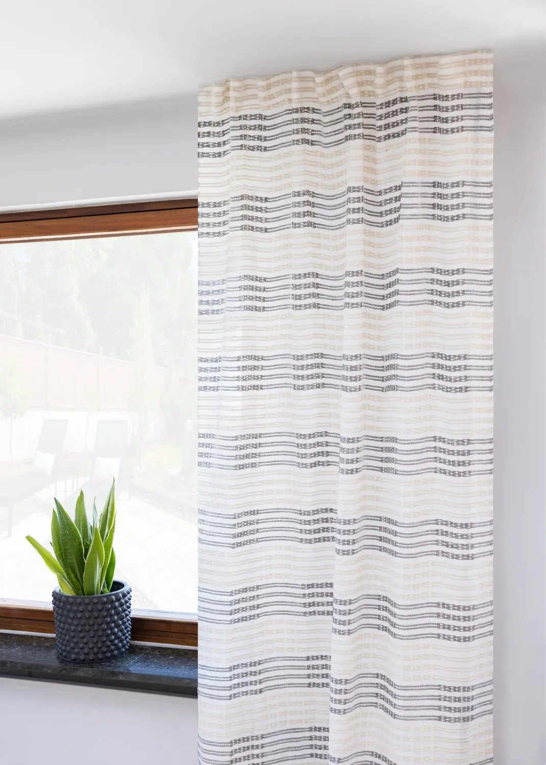 Cortinas - Cortina de linho Julie (branco/bege)