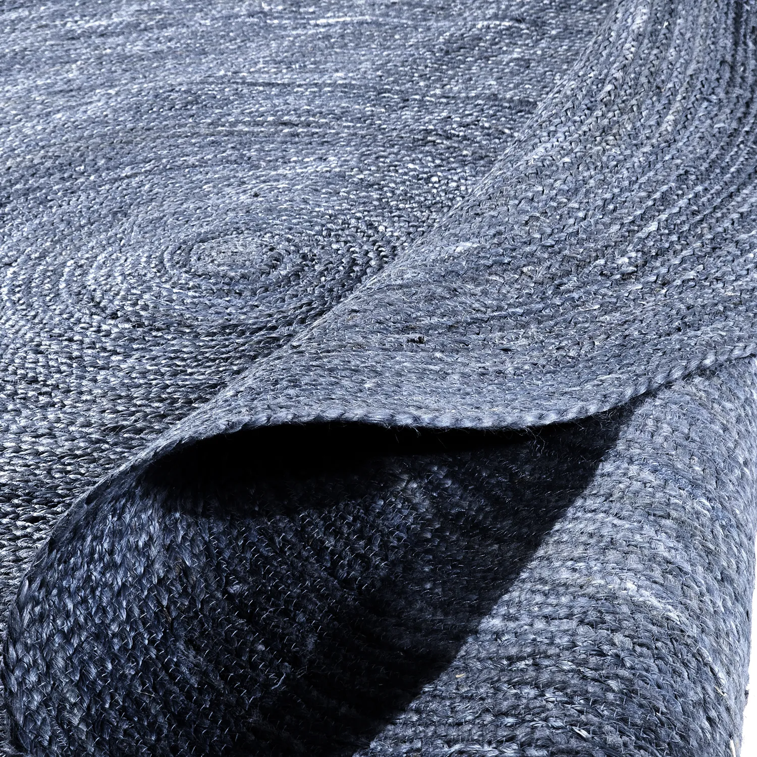 Tapete redondo de juta - Amasia (azul)