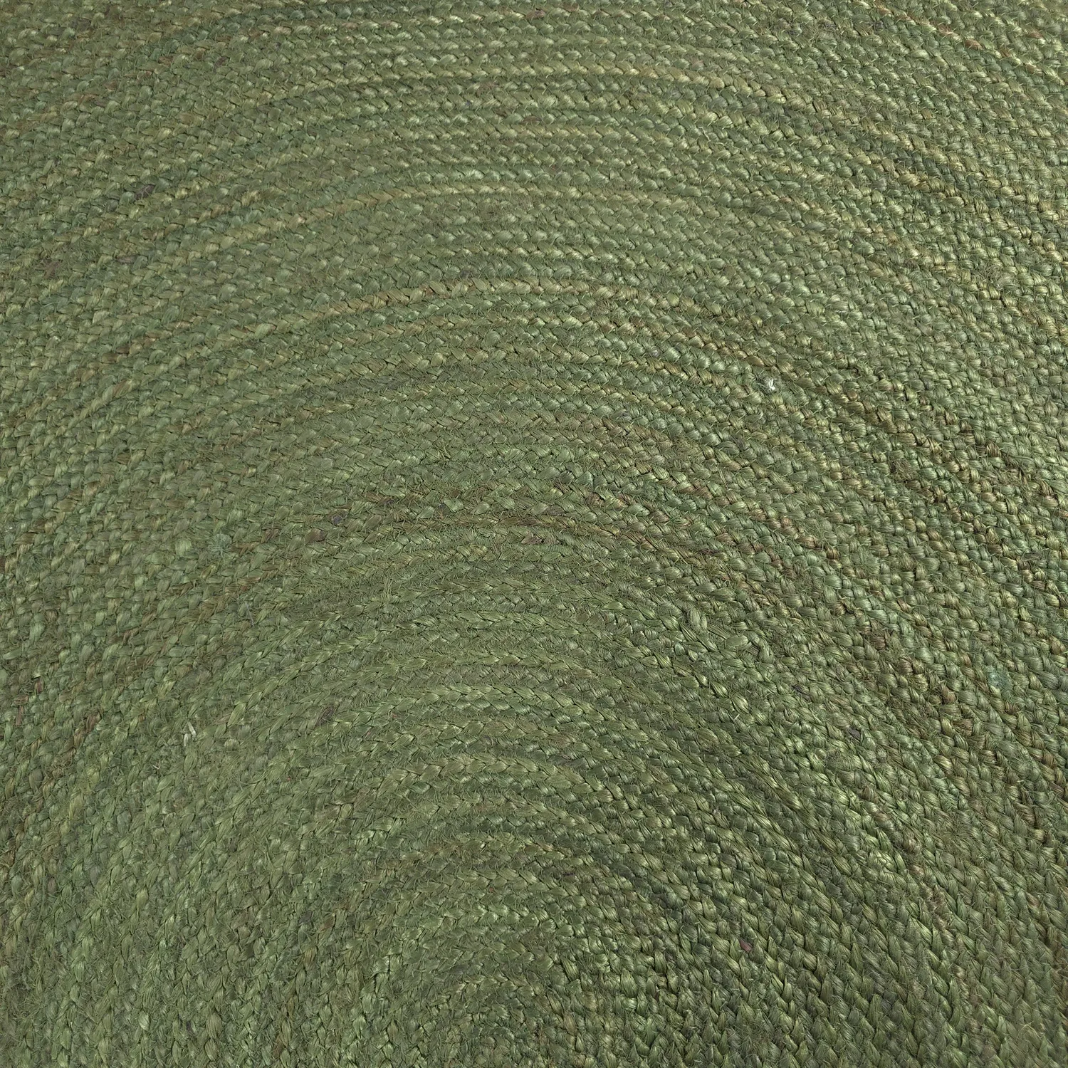Tapete redondo de juta - Amasia (verde militar)
