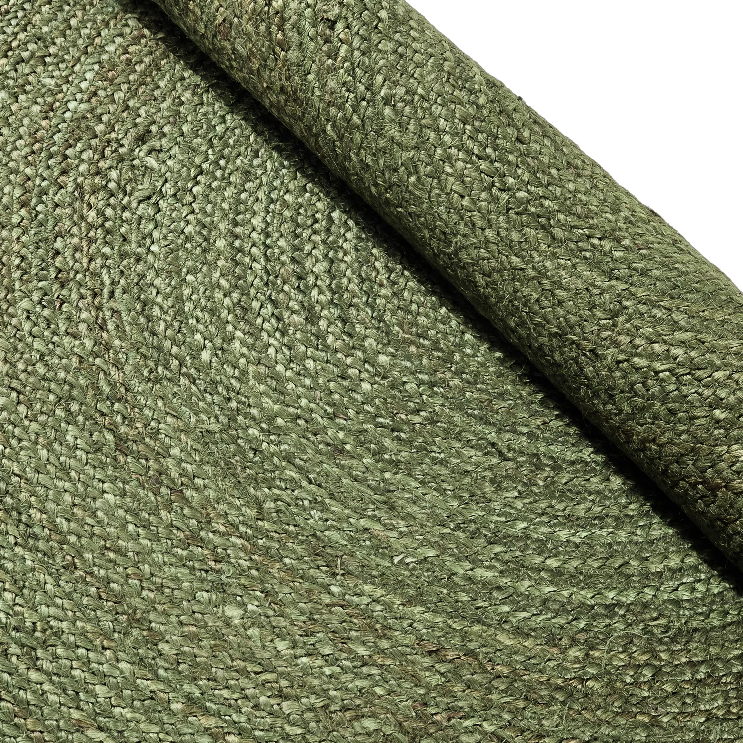 Tapete redondo de juta - Amasia (verde militar)