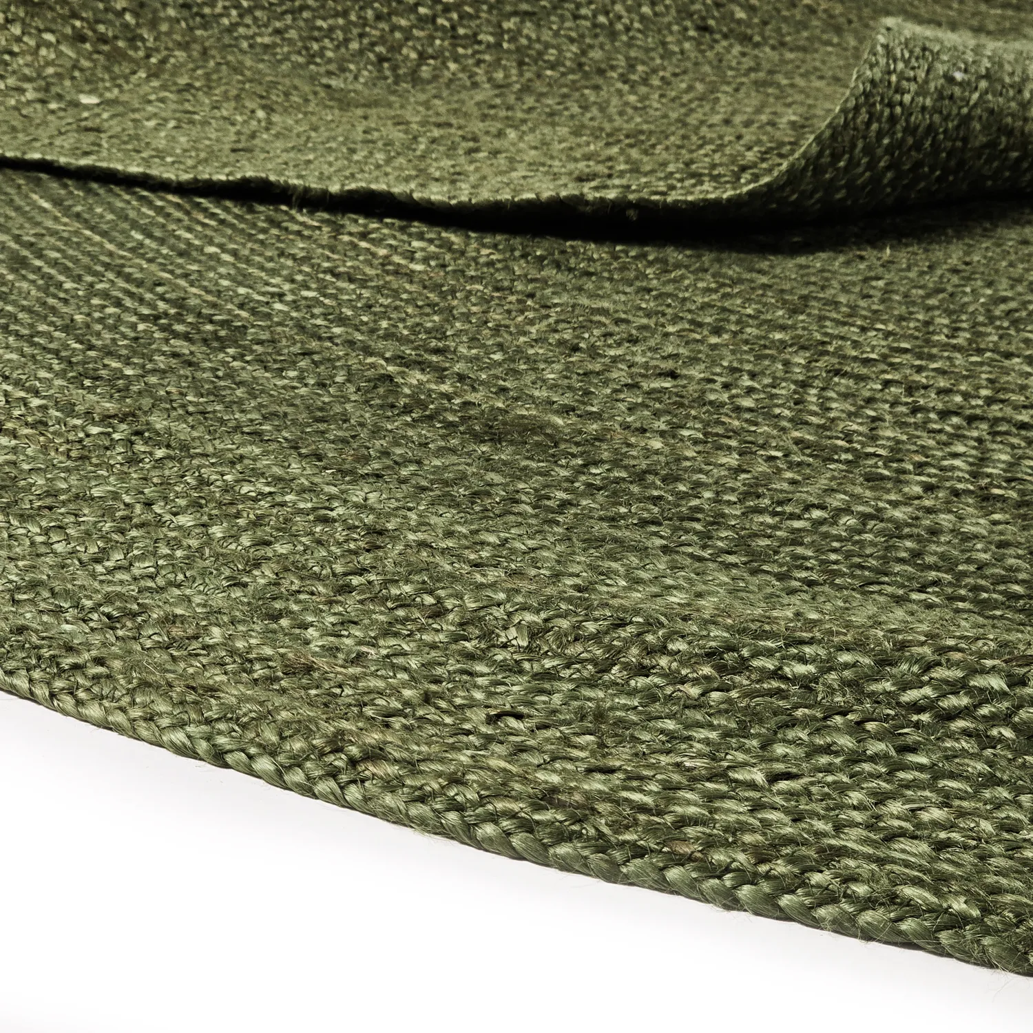Tapete redondo de juta - Amasia (verde militar)