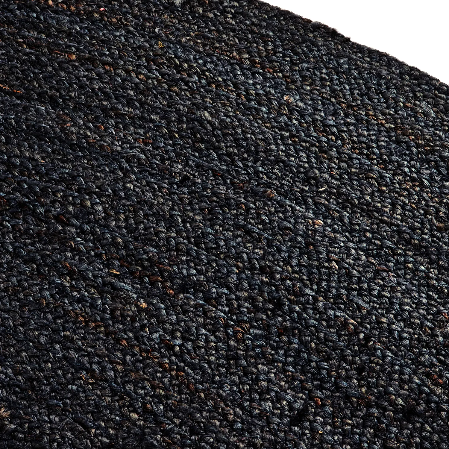 Tapete redondo de juta - Amasia (azul escuro)