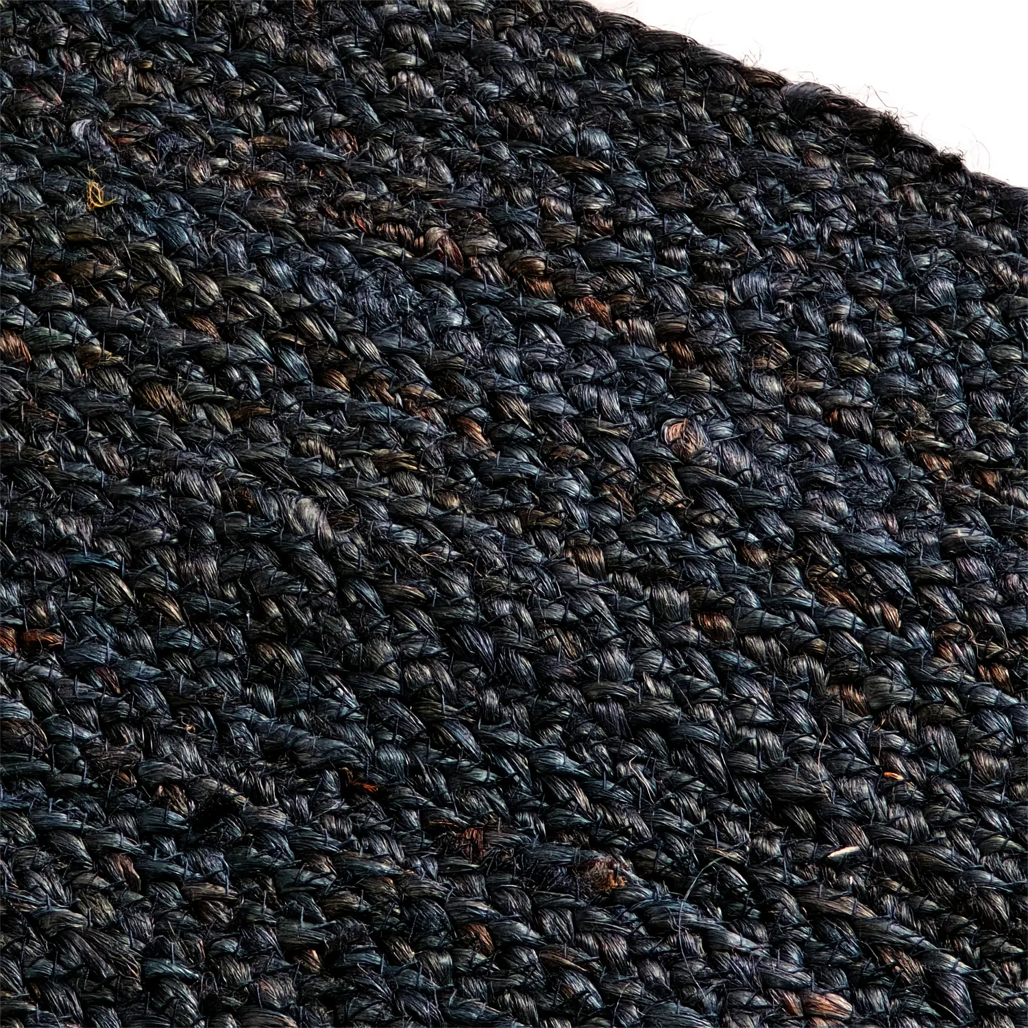 Tapete redondo de juta - Amasia (azul escuro)